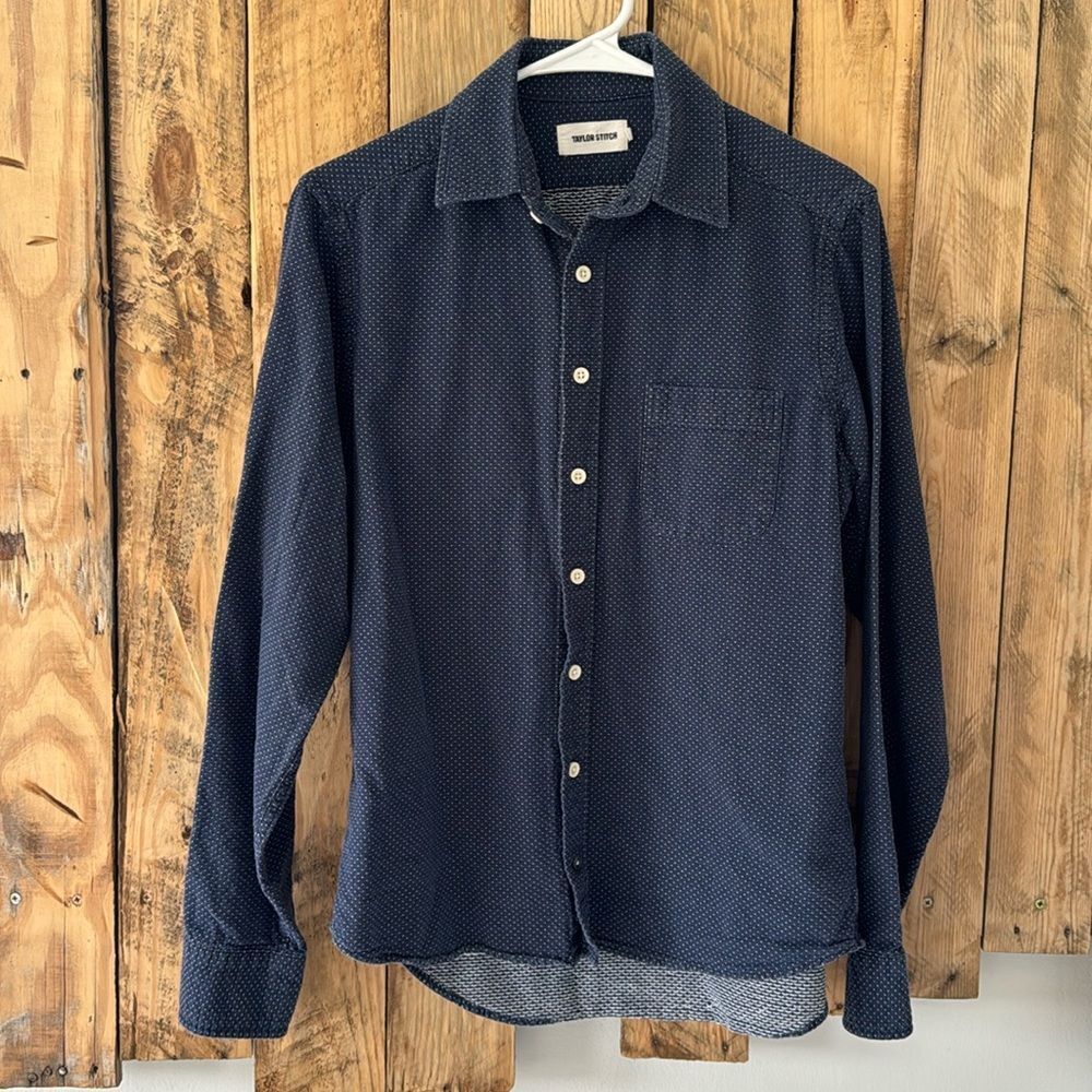 Taylor Stitch Dark Blue Patterned Button Down Shi… - image 1